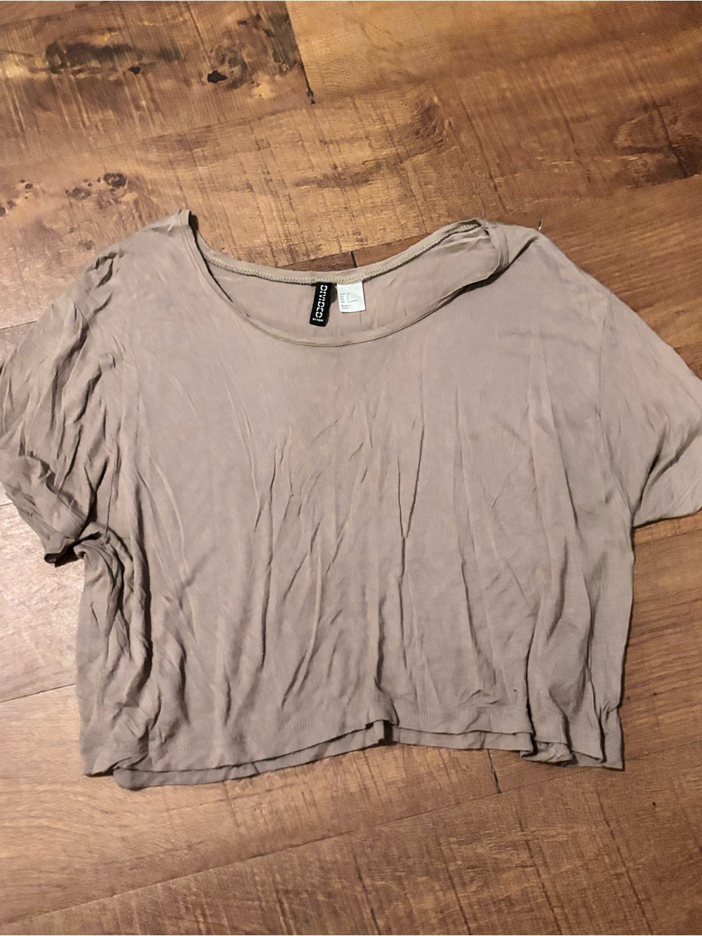 H&M Neutral Taupe Cropped Tee - Women's Top
